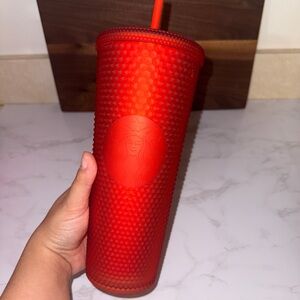 Starbucks Bright Red Soft Studded 24oz Tumbler